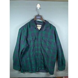 LL.Bean Men's Fleece-Lined Flannel Plaid Shirt Traditional Fit Size XL
